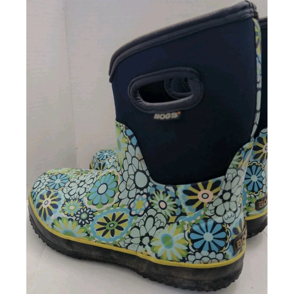 Bogs Classic Mid Ambrosia Retro 70s Daisy Floral Boots Women Sz 11 Barn Chore